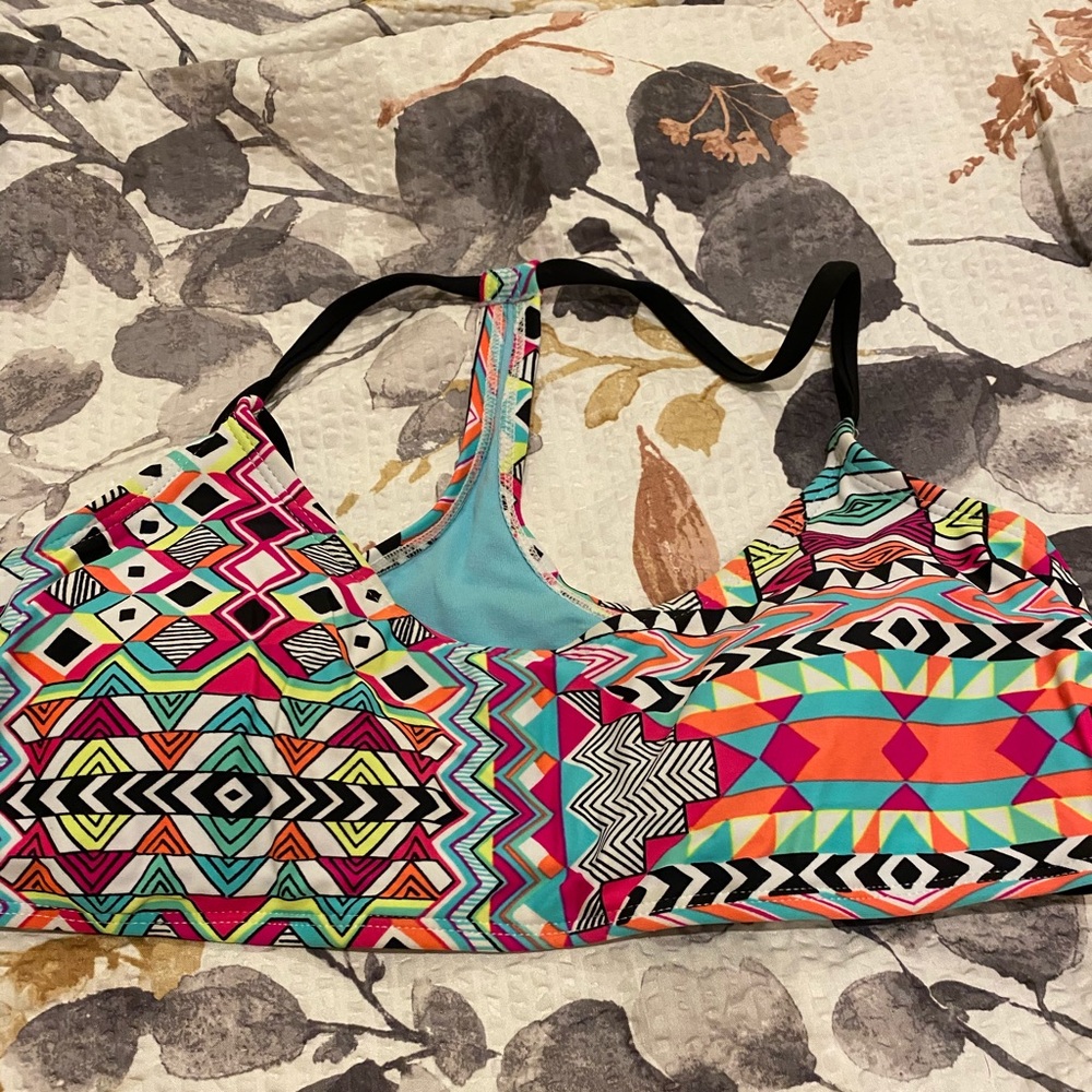 Geometric swim top